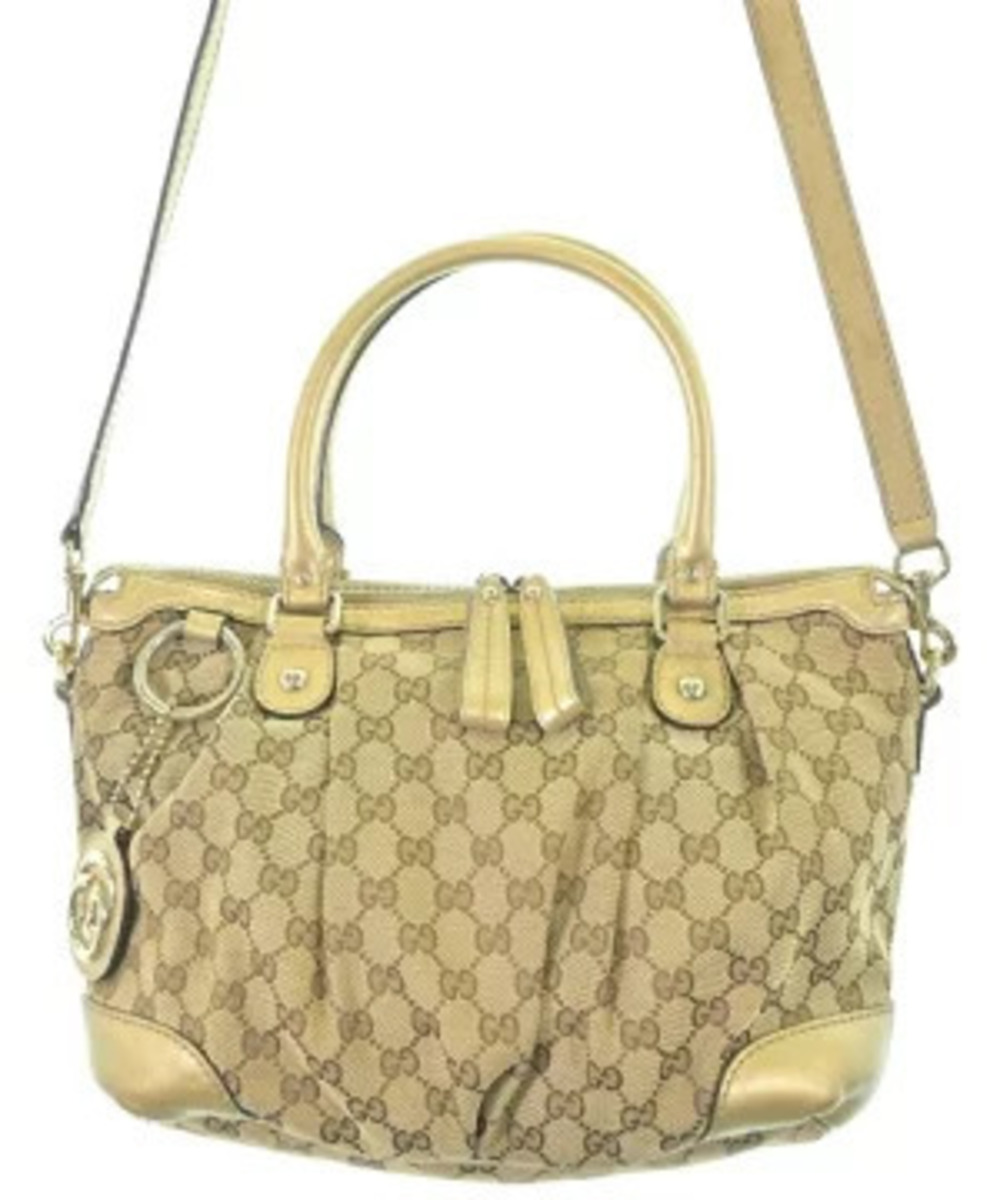 Gucci Sukey GG Canvas top handle bag beige canvas brown